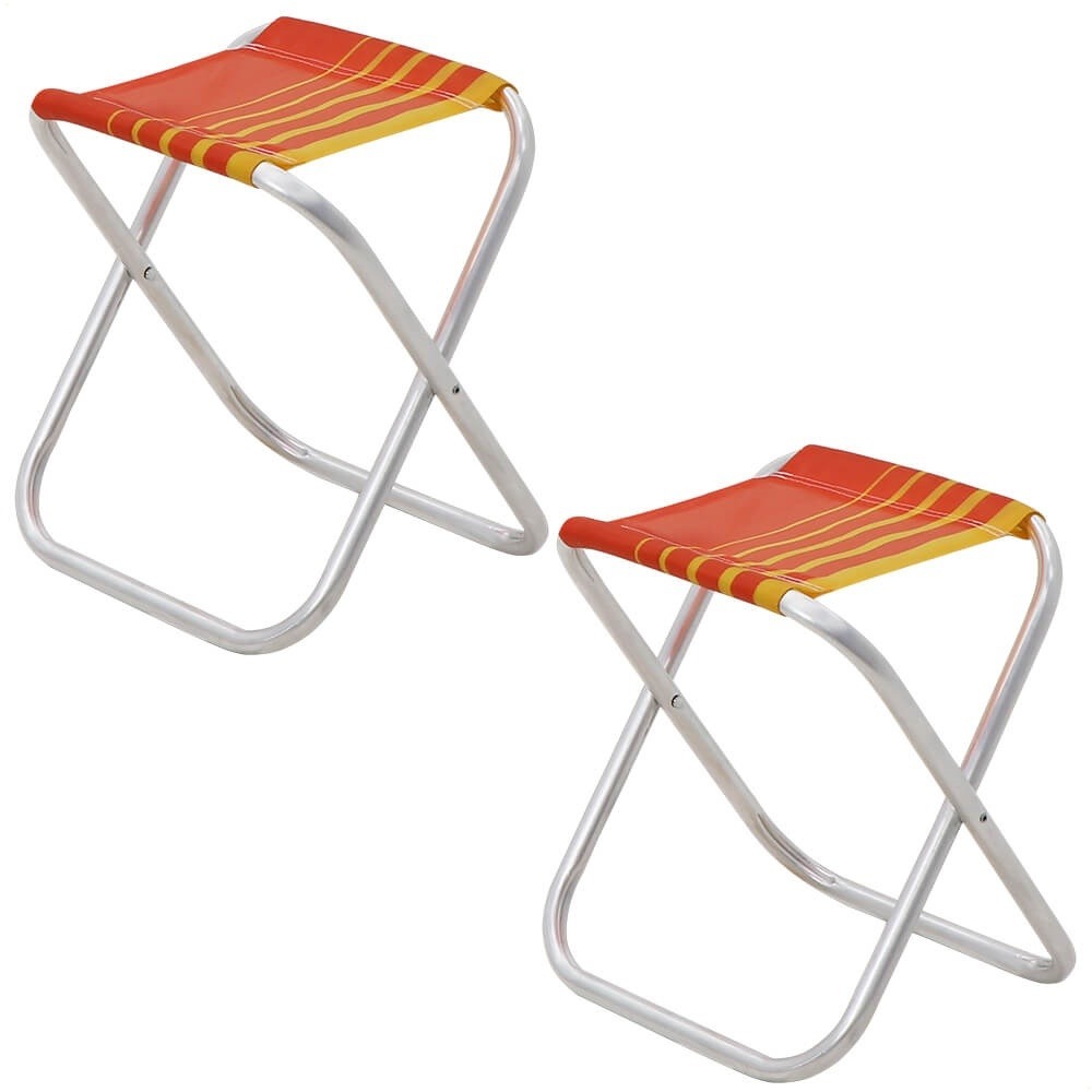 Kit 2 Banquetas de Praia Tramontina Fiji em Alumínio com Assento Laranja e Amarelo 92900301