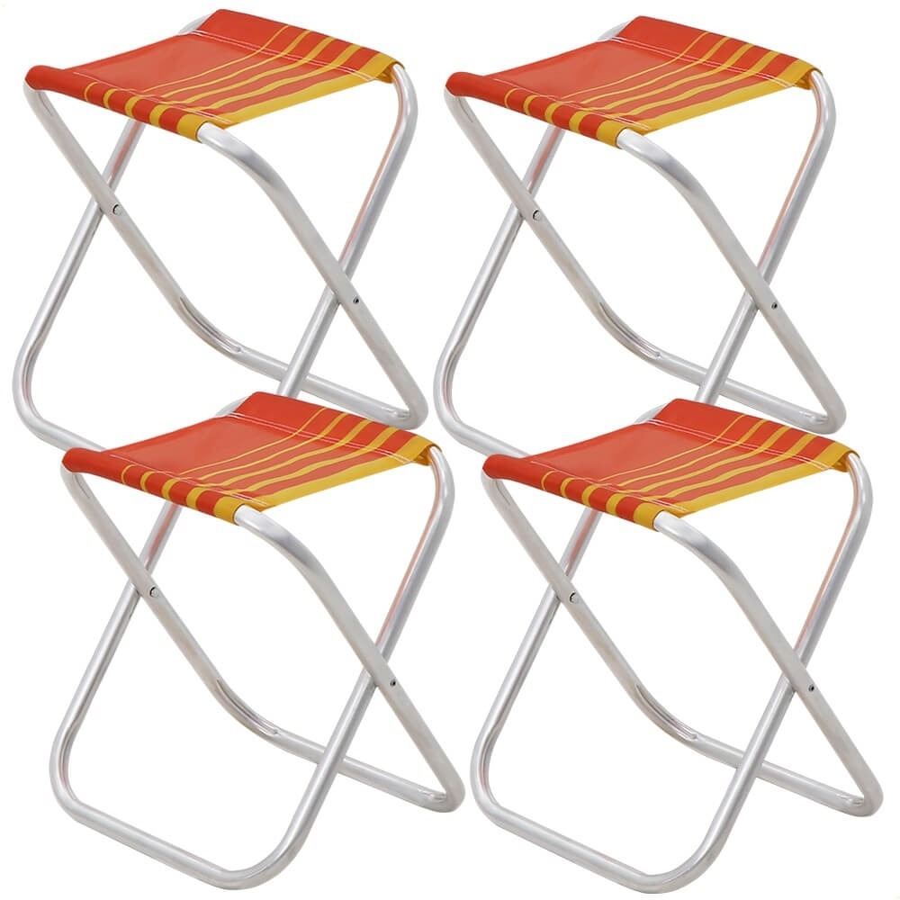 Kit 4 Banquetas de Praia Tramontina Fiji em Alumínio com Assento Laranja e Amarelo 92900301