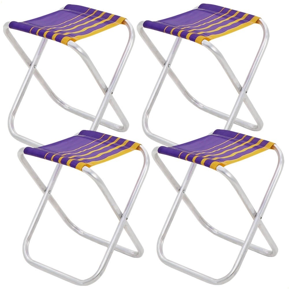 Kit 4 Banquetas de Praia Tramontina Fiji em Alumínio com Assento Roxo e Amarelo 92900303