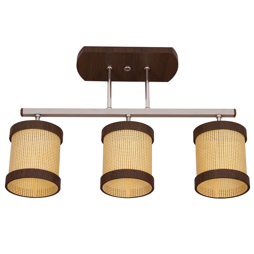 Luminária Muller Trilho Straw Imbuia G9 Led 3 Lâmpadas 2563IB