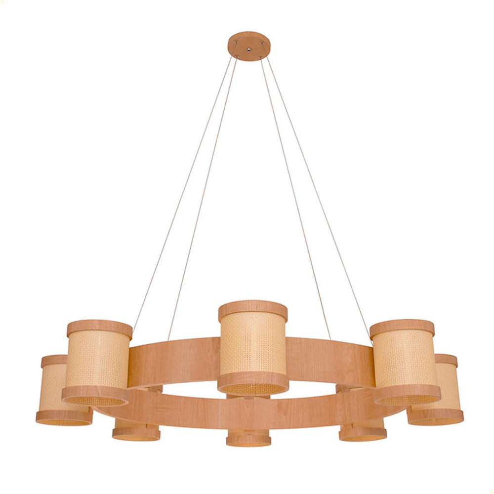 Lustre Muller Straw Roda Natural G9 Led 8 Lâmpadas 2578NA