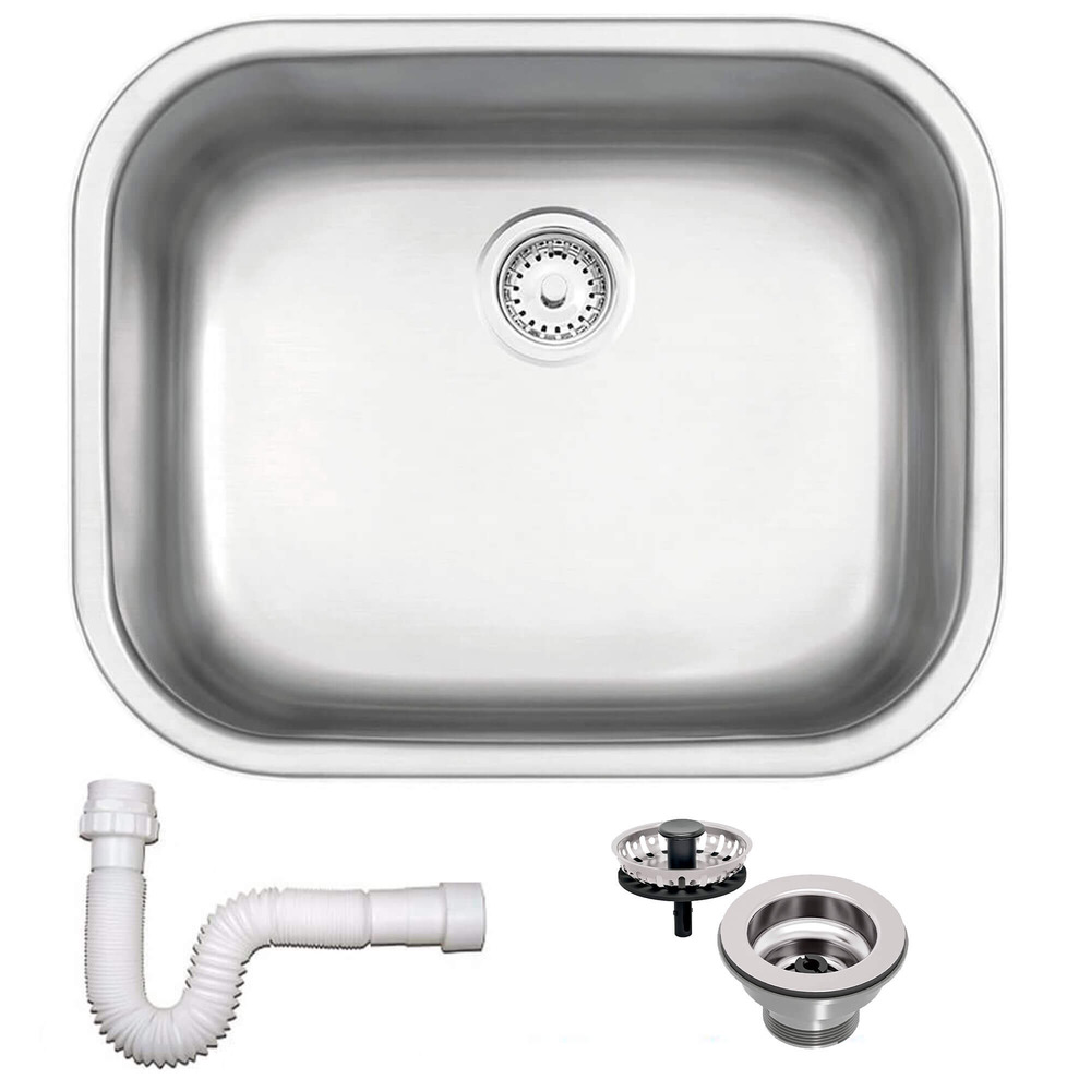 Cuba de Sobrepor ou Embutir Tramontina Aria Maxi 50 BS Prime Aço Inox Acetinado 50x40cm Sifão 94900