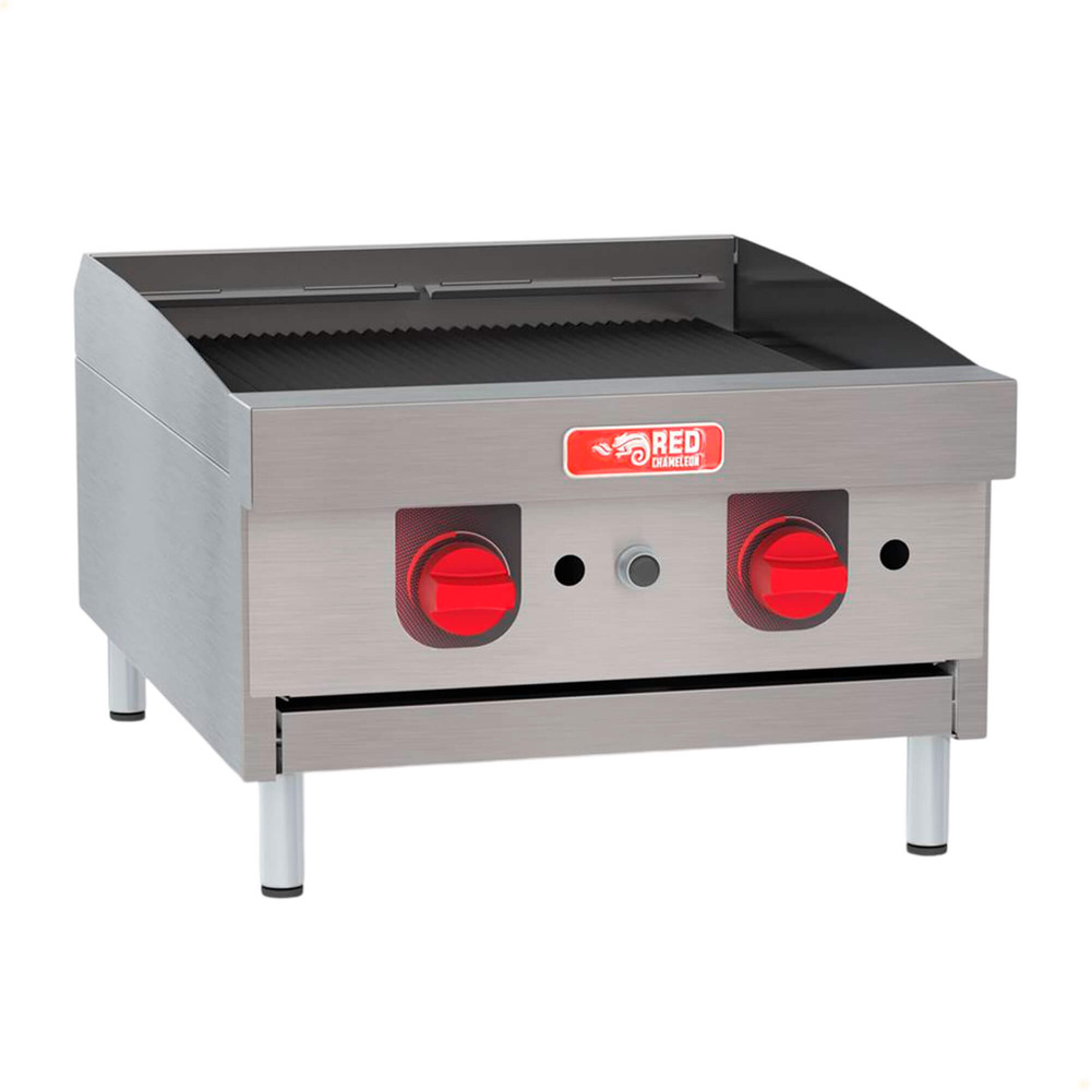 Chapa Char Broiler Red Chameleon 2 Queimadores A Gás GLP CHBR02 Com Chapa Bifeteira