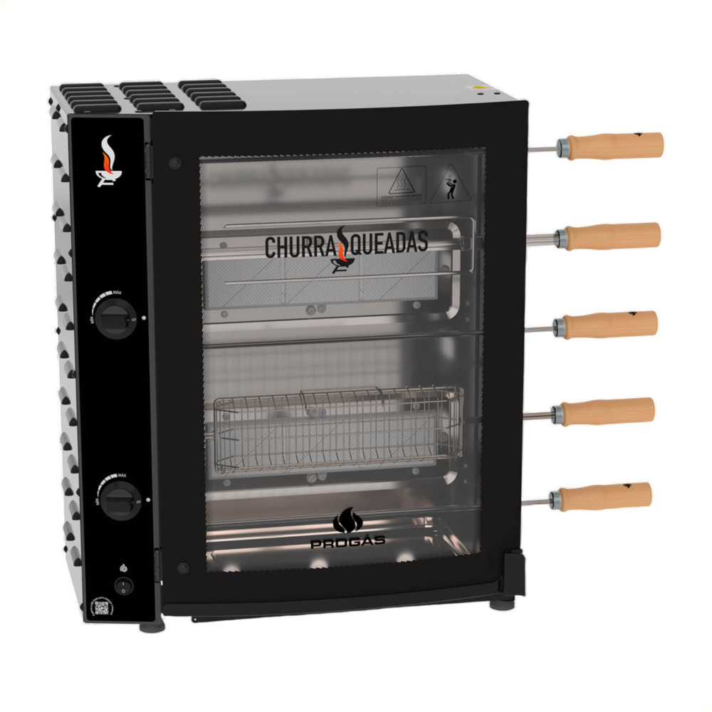 Forno Assador Rotativo Churrasqueadas Progás 5 Espetos PRAC-05I A Gás Bivolt