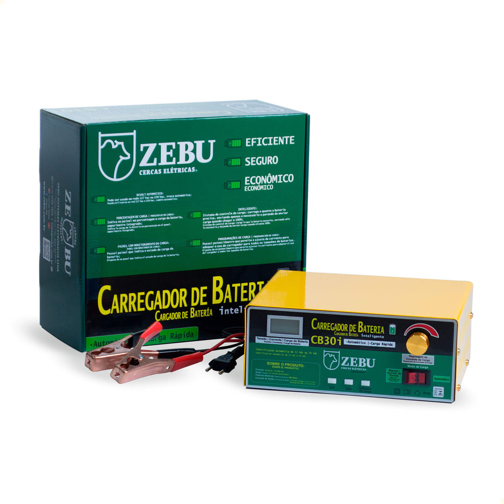 Carregador De Bateria Zebu CB30i Inteligente 600W Com LED Indicador De Carga 35688
