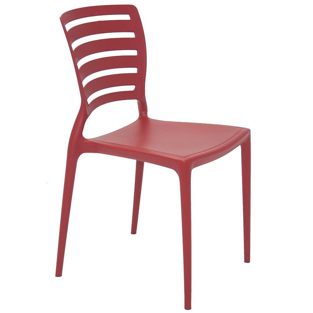 Cadeira Tramontina Sofia Vermelha sem Braços com Encosto Vazado Horizontal 92237040