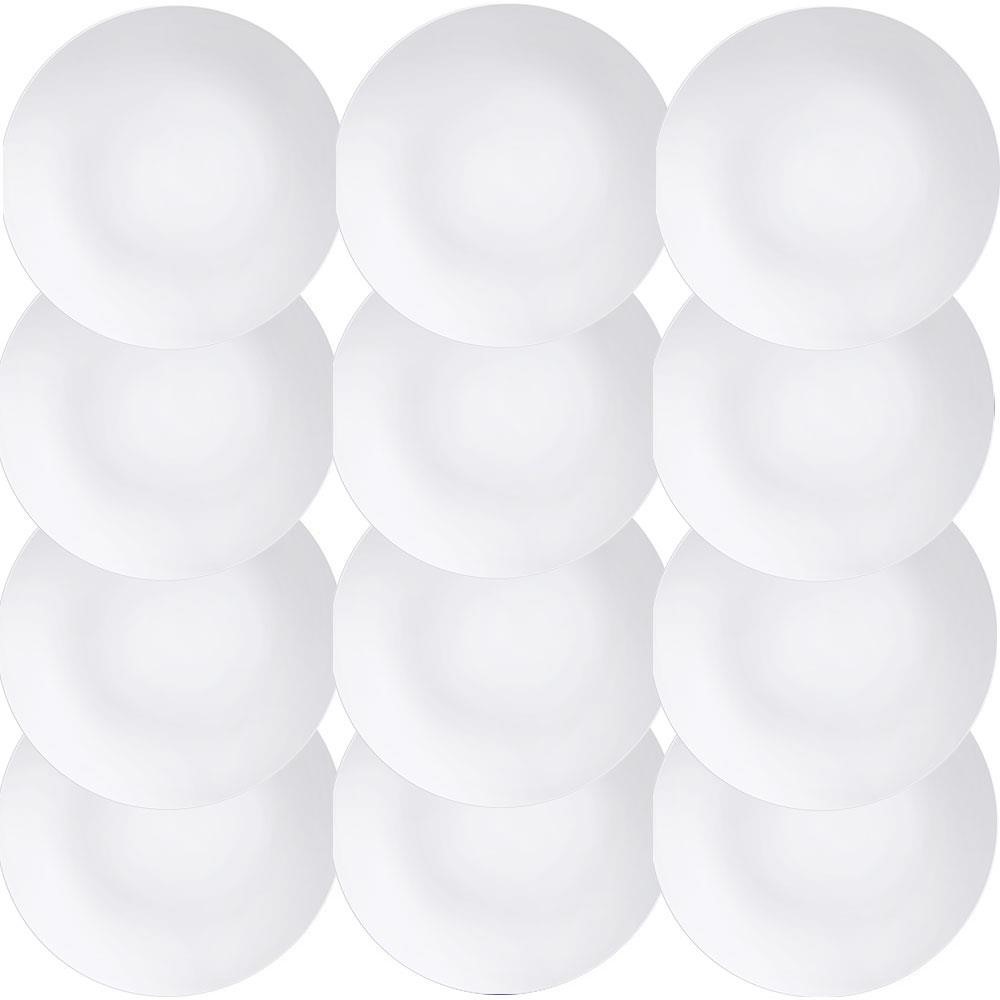 12 Pratos Rasos Tramontina Sophia em Porcelana Branca 28 cm 96010101