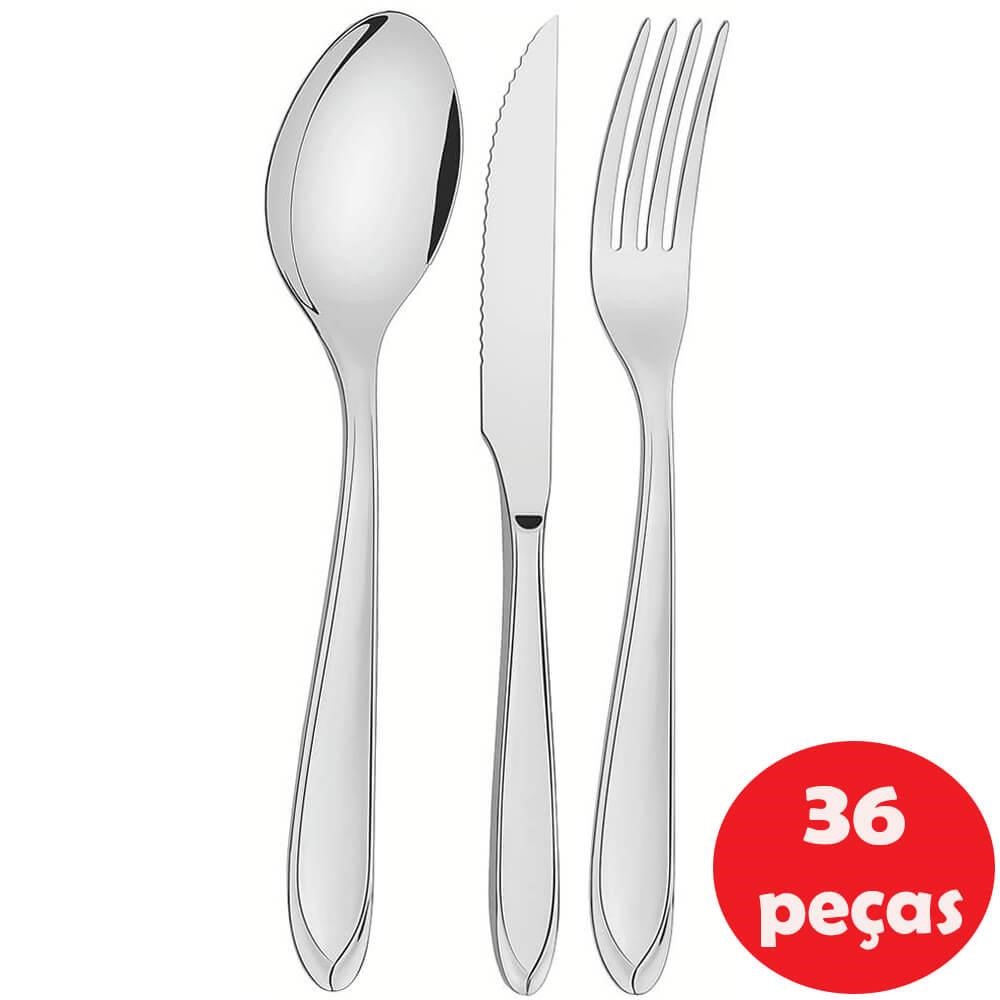 Conjunto 6 Garfos de Mesa Tramontina Laguna em Aço Inox