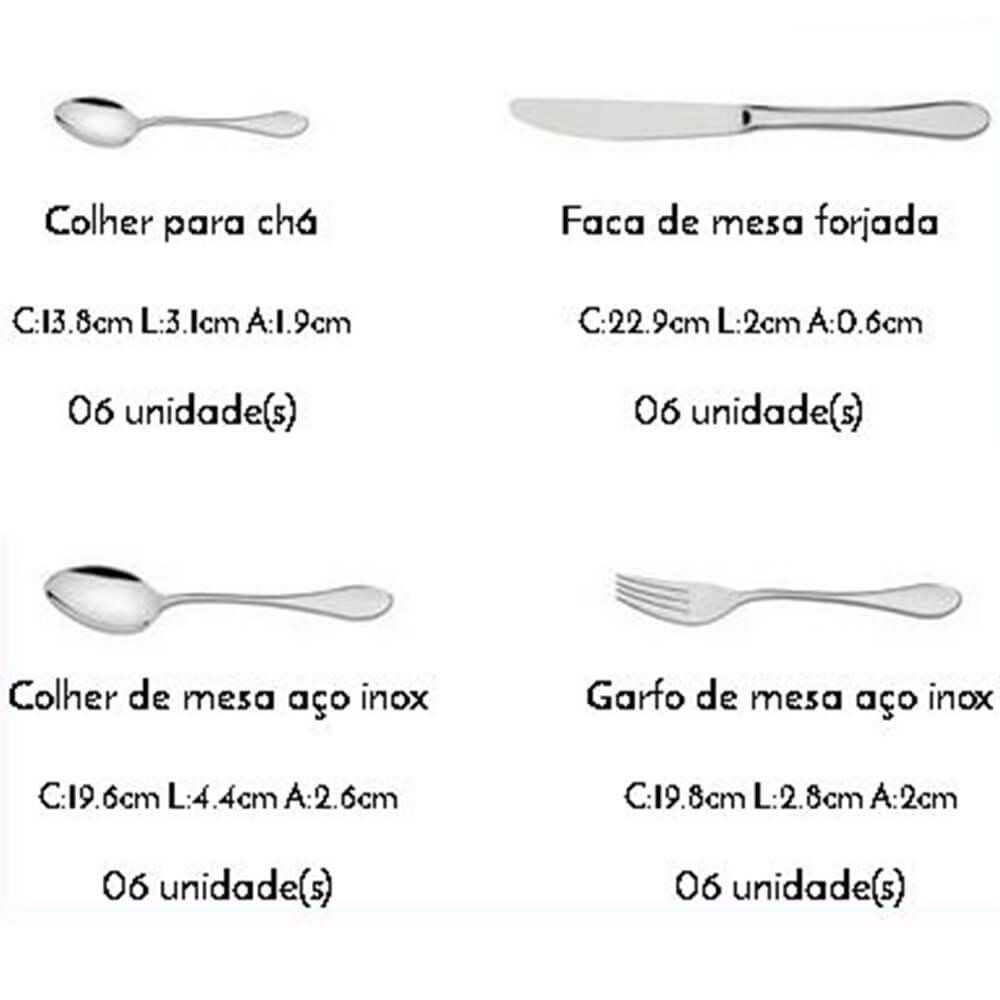 Jogo De Faqueiro Talheres Garfo Faca 16 Peça Inox Tramontina