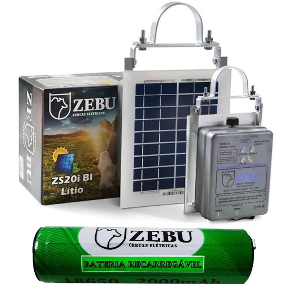 Kit Cerca Eletrica Solar Zebu com Bateria de Lítio ZS20iBI 37966