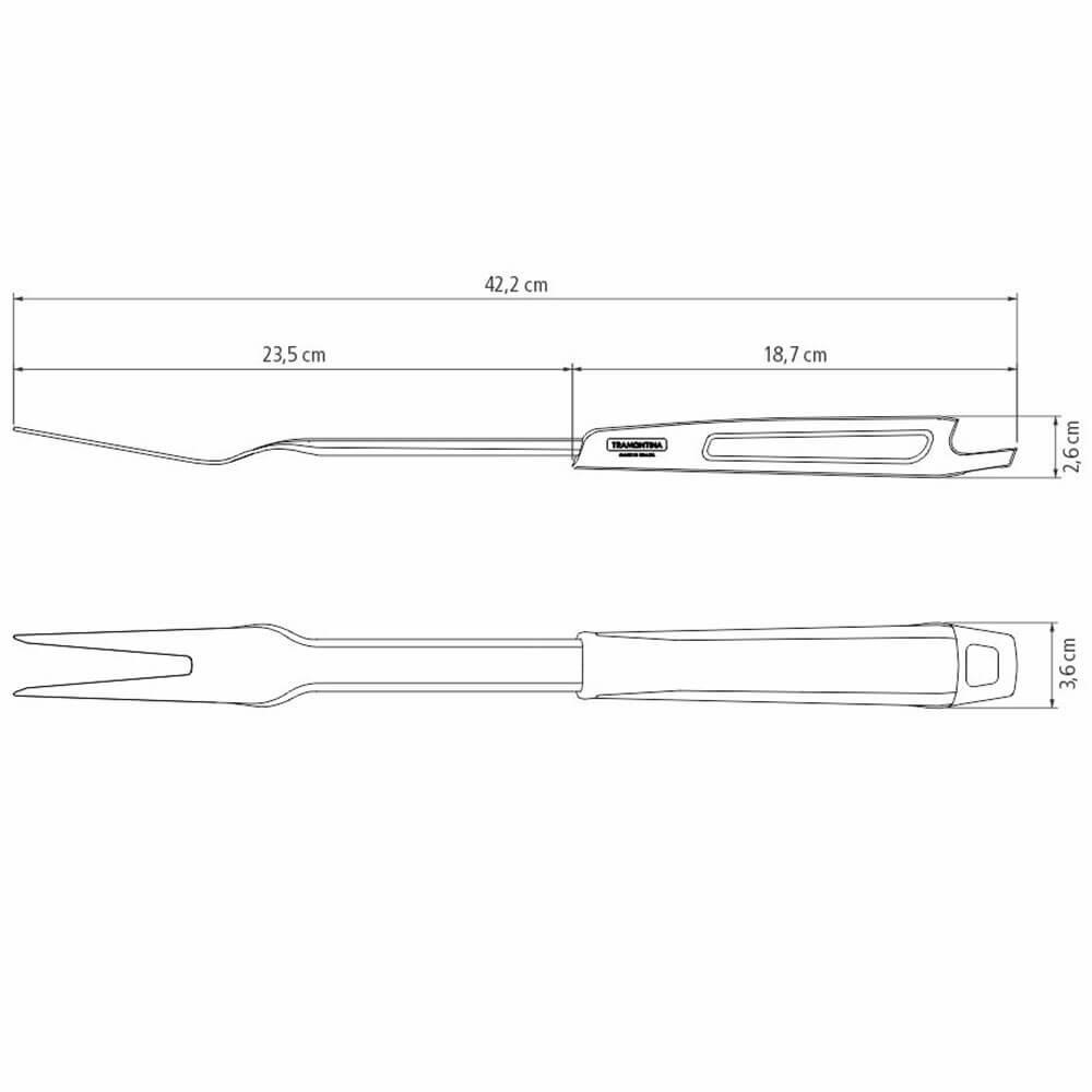 Garfo Trinchante Tramontina Churrasco com Lâmina em Aço Inox e Cabo de  Madeira 46 cm de Qualidade em Promoção