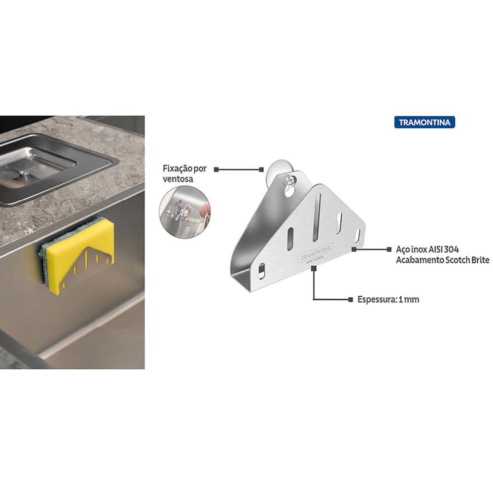 Suporte para Esponja de Lavar Louça Fixação por Ventosa Tramontina em Aço  Inox 94532043 - CASA ATIVA LTDA