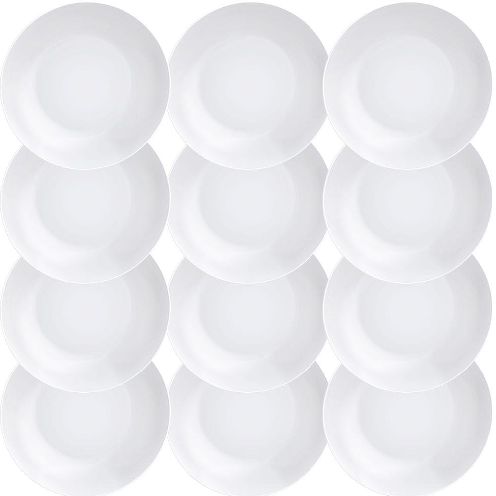 12 Pratos Fundo Tramontina Jacqueline em Porcelana Branca 21 cm 96600310