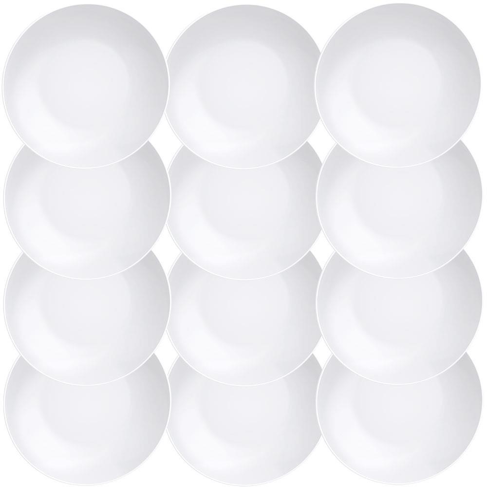 12 Pratos Fundo Tramontina Sophia em Porcelana Branca 22 cm 96010110
