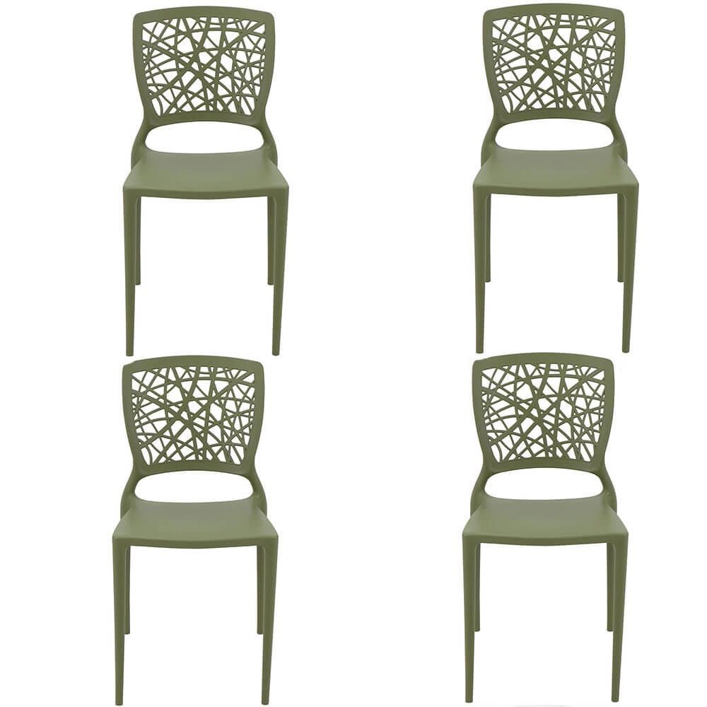 Conjunto 4 Cadeiras Tramontina Joana em Polipropileno e Fibra de Vidro  Amarela 92058000 - CASA ATIVA LTDA