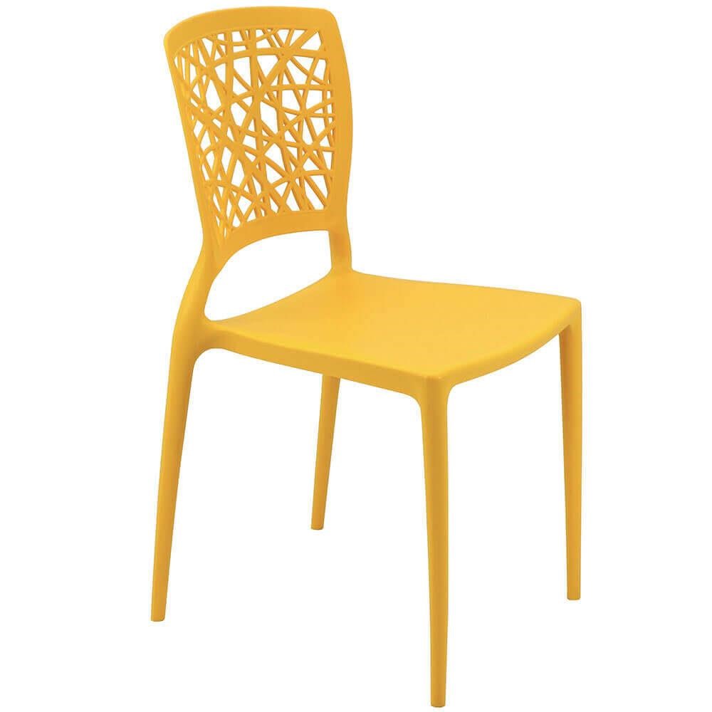 Conjunto 4 Cadeiras Tramontina Joana em Polipropileno e Fibra de Vidro  Amarela 92058000 - CASA ATIVA LTDA