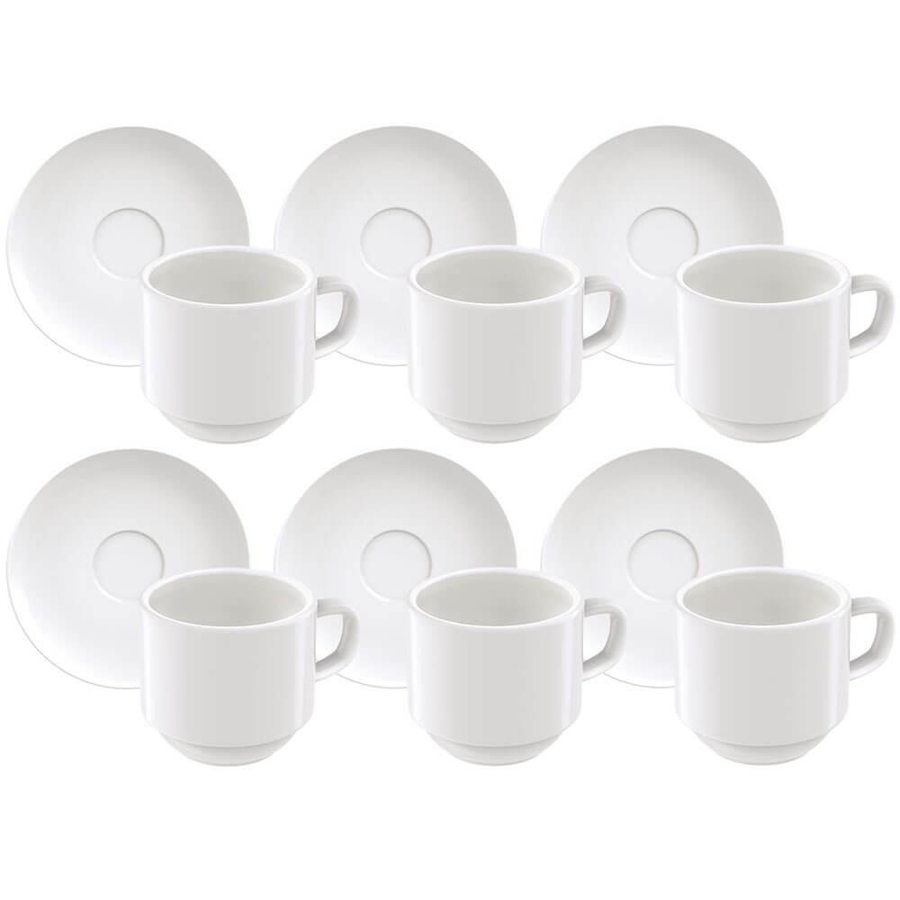Kit Xícaras De Café Tramontina Paola Em Porcelana 100ml 12 Peças 96950041