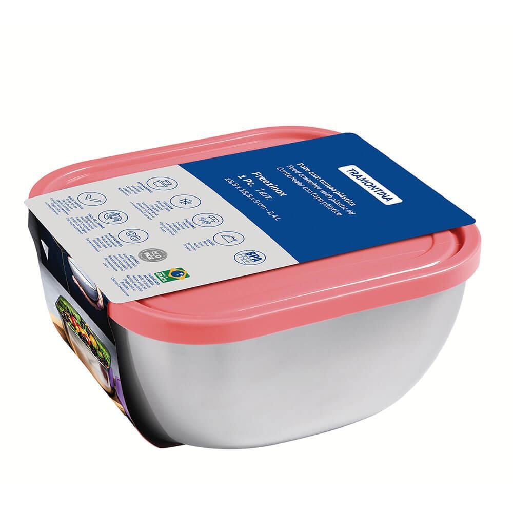 Contenitore Quadrato Tramontina Freezinox Acciaio Inox 2,4L Con Coperchio, 18,8 Cm, Lavabile In Lavastoviglie - 3