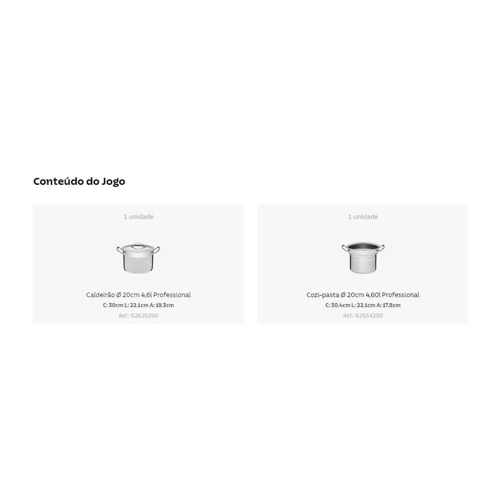 Jogo Cozi-Pasta Tramontina Professional em Aço Inox Fundo Triplo