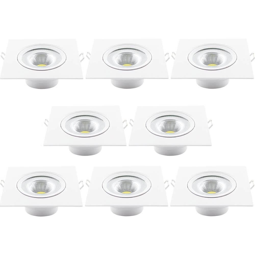 Kit 8 Spot Authentic LED Quadrado de Embutir Avant Neutro 7w 4000k - Cód 865070877