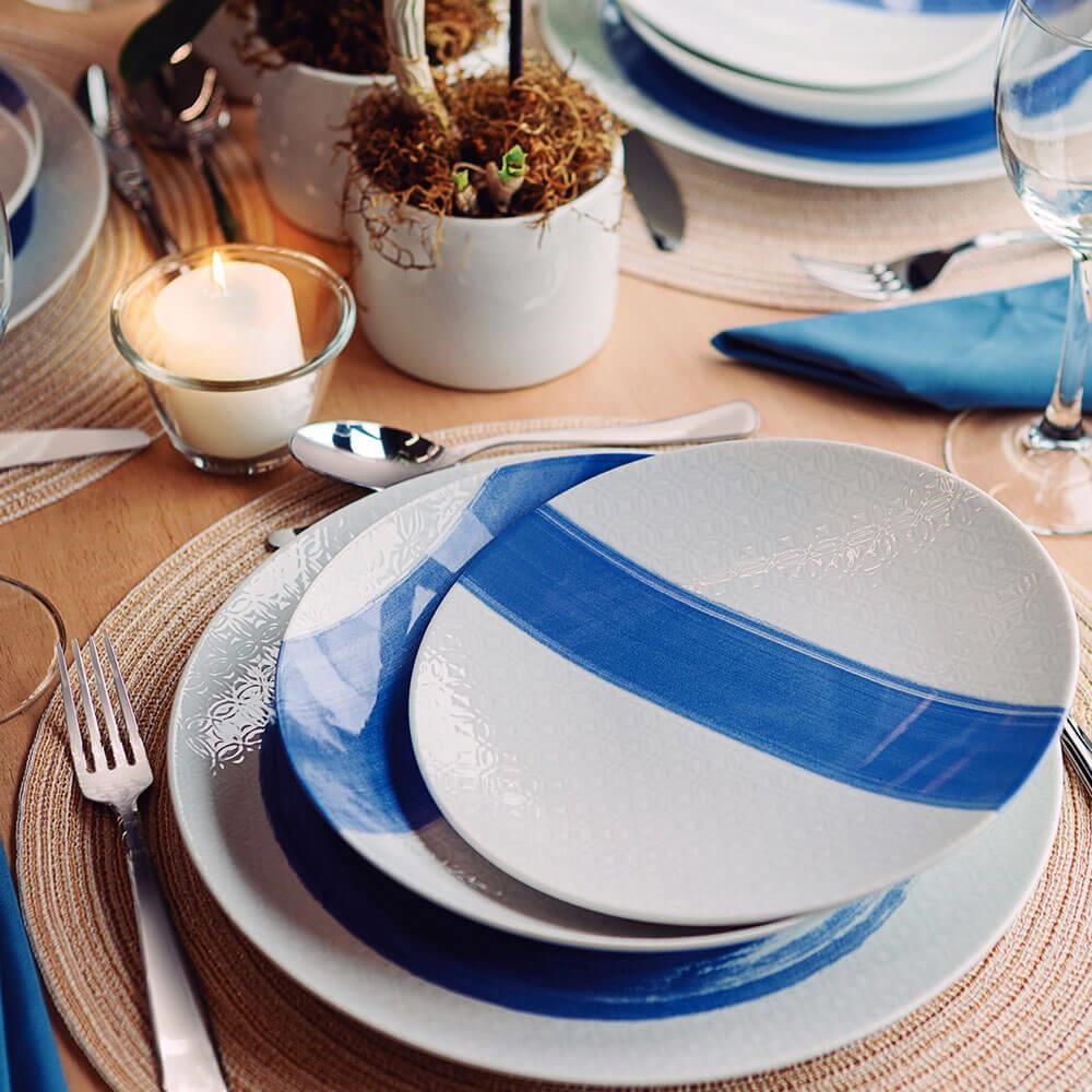 Jogo de Pratos Tramontina Soho em Porcelana Decorada 12 Peças