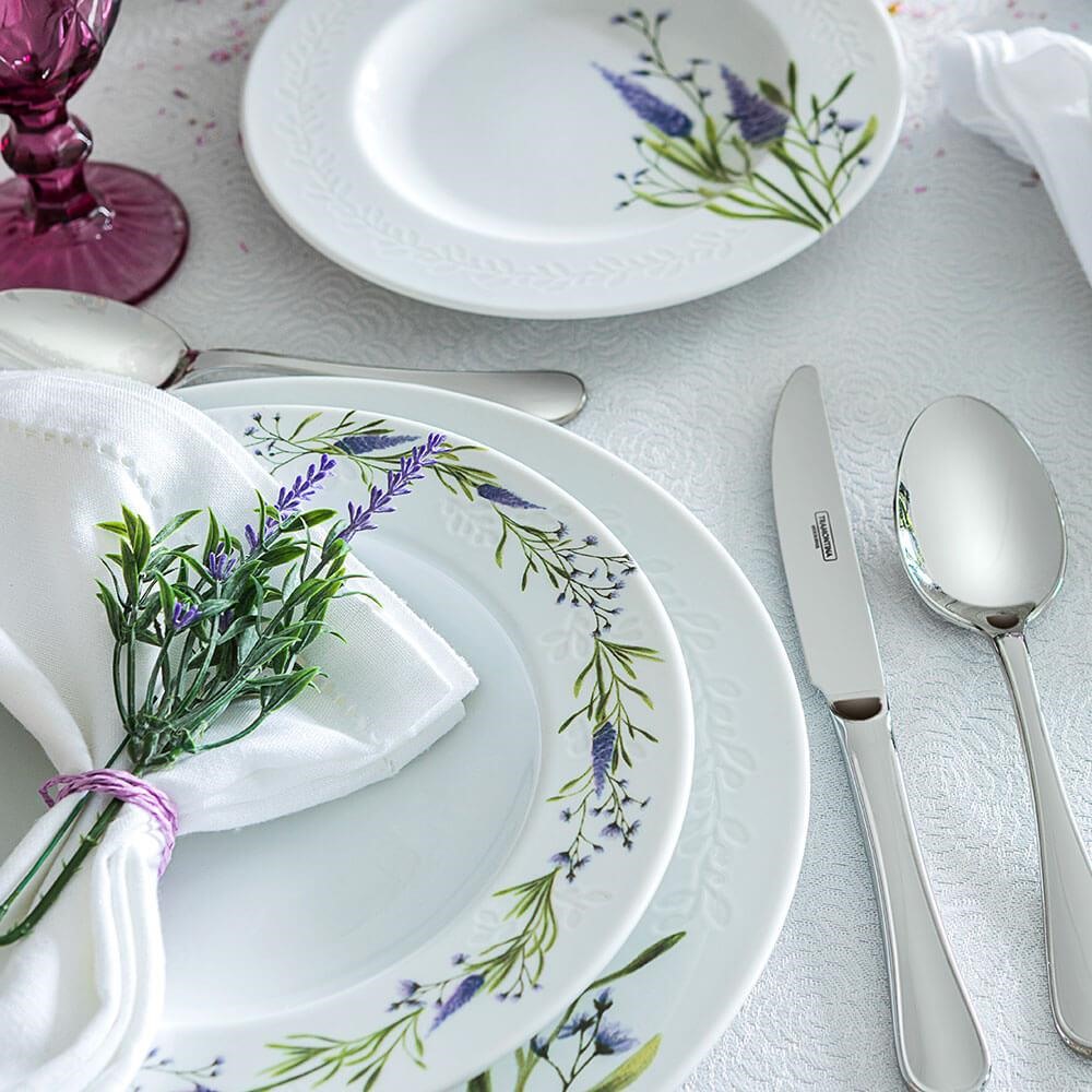 Aparelho de Jantar Tramontina Lilla em Porcelana Decorada 20 Peças