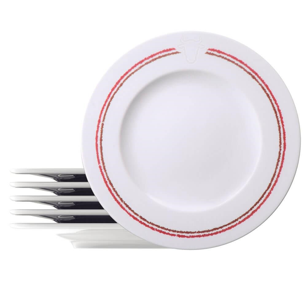 Kit Prato Raso Tramontina Churrasco Classic em Porcelana 28 cm 06 Peças 96950278