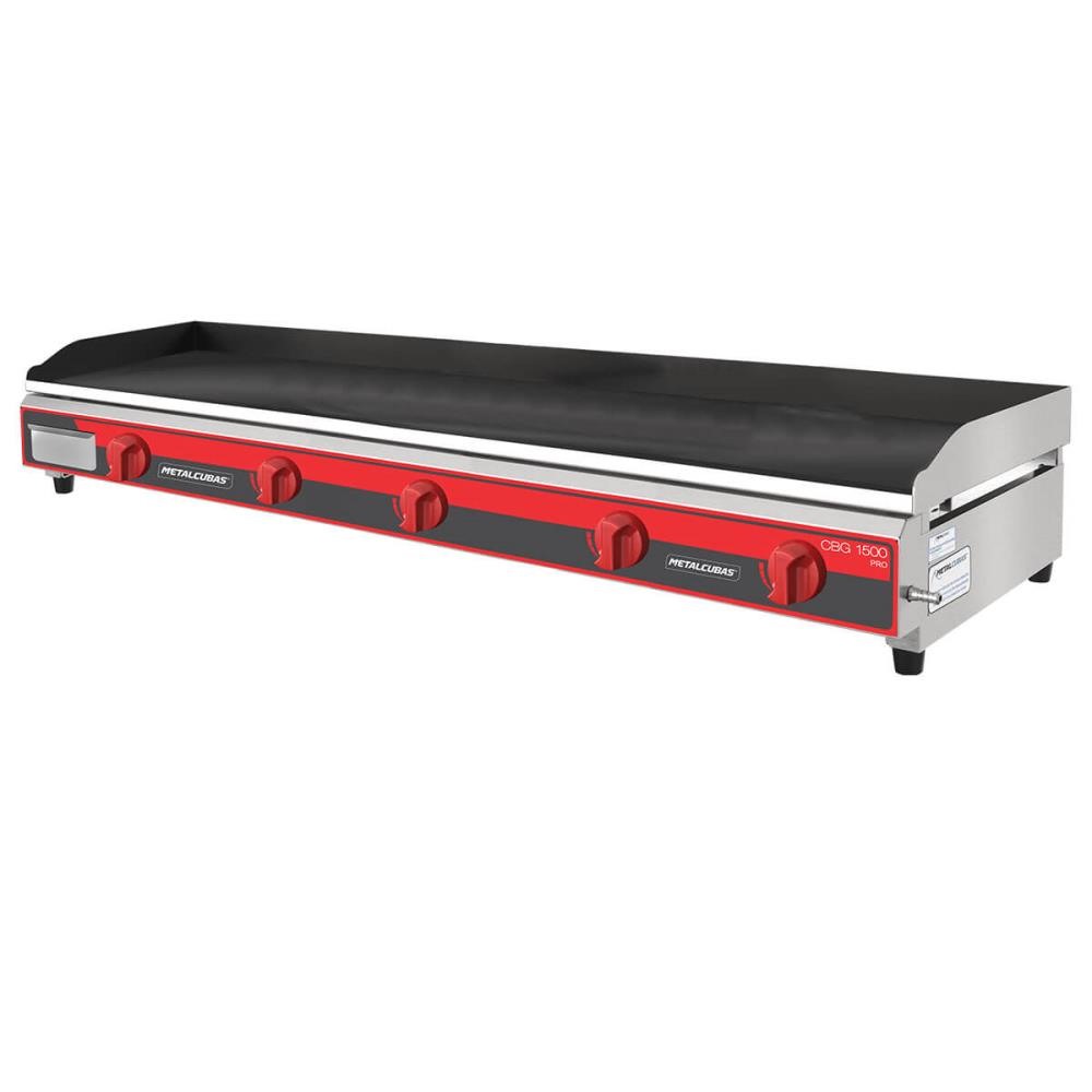 Chapa Bifeteira Profissional A Gás Metalcubas CBG1500 PRO 9,5mm 150x52,5cm Inox 12030G(10356)