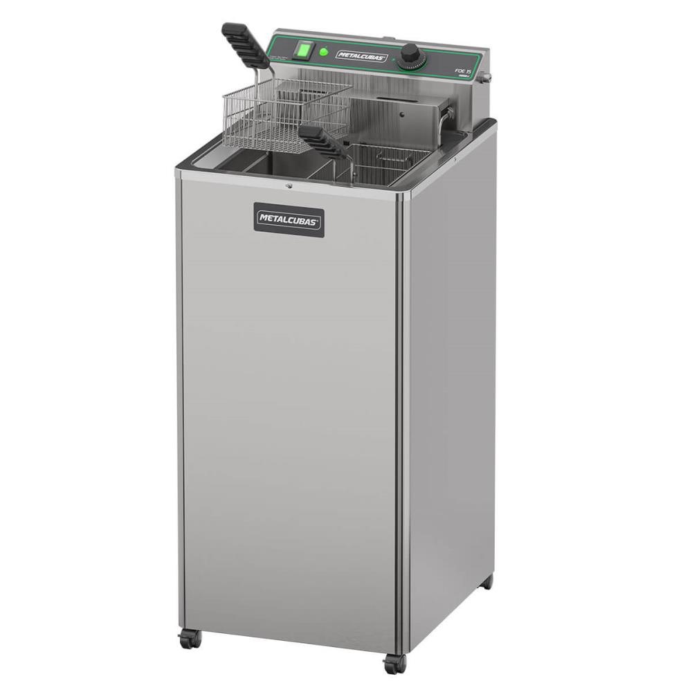 Fritador Industrial Zona Fria de Óleo Elétrico FOE15 P Metalcubas 8000W 220V 15 Litros - MTC0080(232