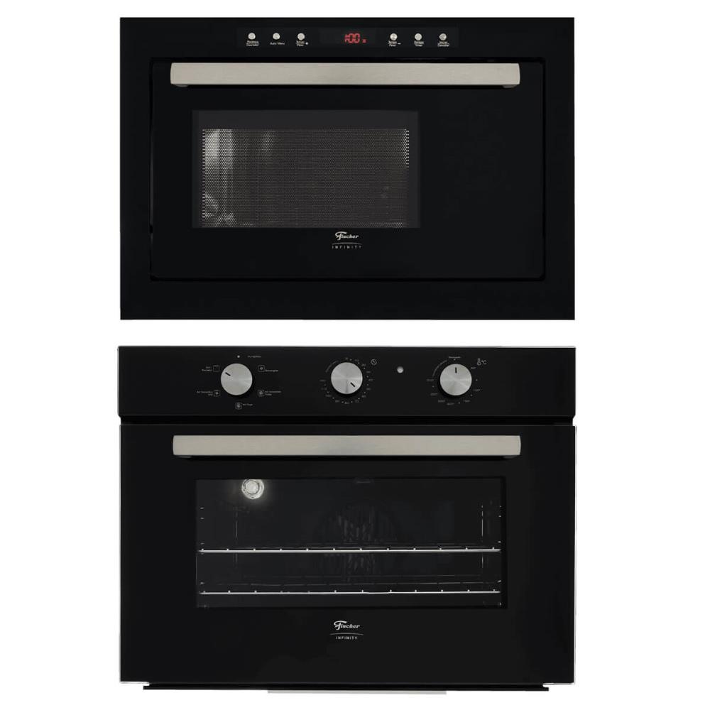 Kit Forno Elétrico Fischer Infinity Embutir 50L 5 Funções + Micro-ondas Infinity 25L Preto 220V