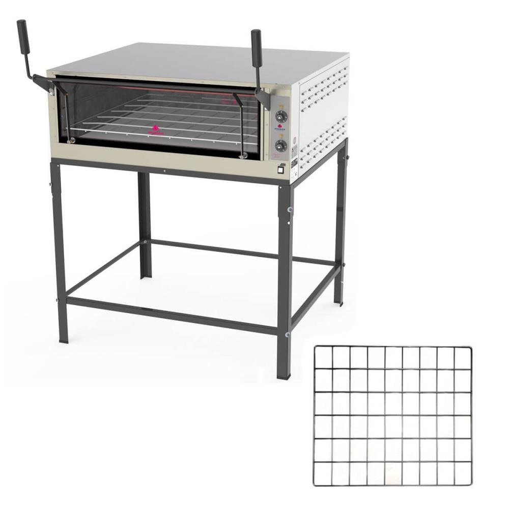 Kit Forno Refratário Elétrico Inox Guilhotina PRPE-900 G2 220V P44034 + Grade Do Forno Refratário 