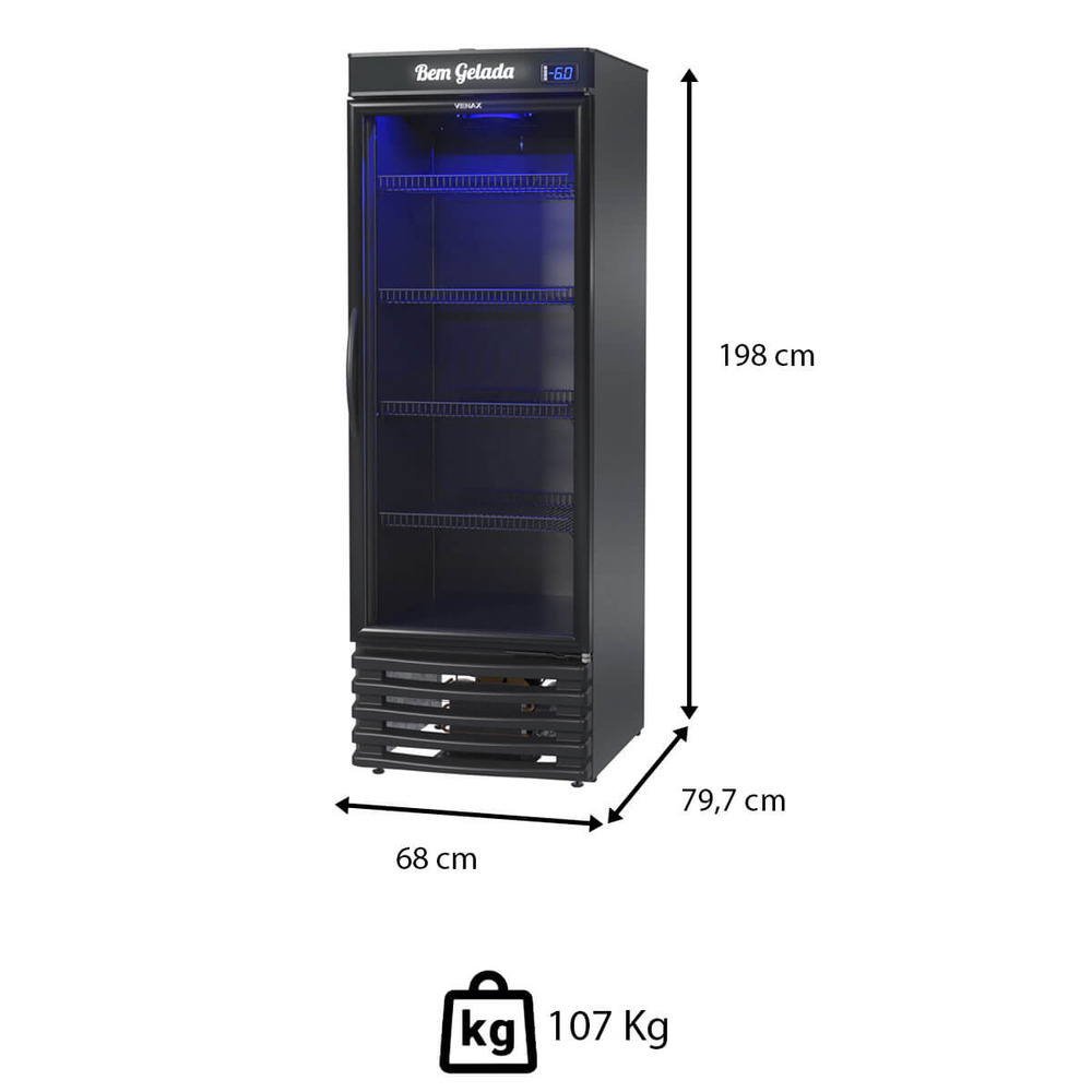Expositora Cervejeira Venax EXPVBL 550l Bem Gelada Preto Fosco Expositora Cervejeira Venax EXPVBL 550l Bem Gelada Preto Fosco
