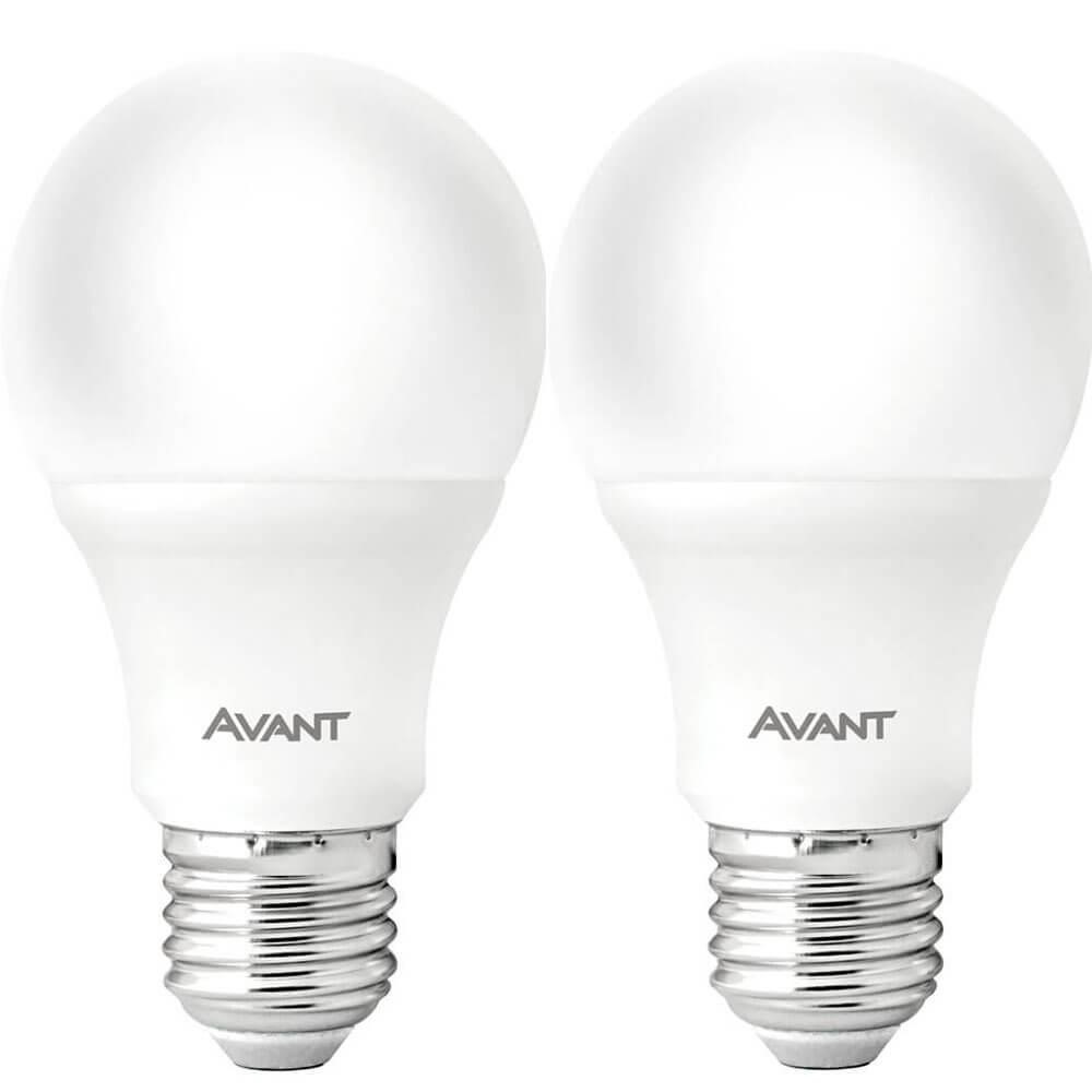 Kit 2 Lâmpadas Pera LED Avant Branco 9W Bivolt BR810-B 6500K Base E27 - CÓD 335401378