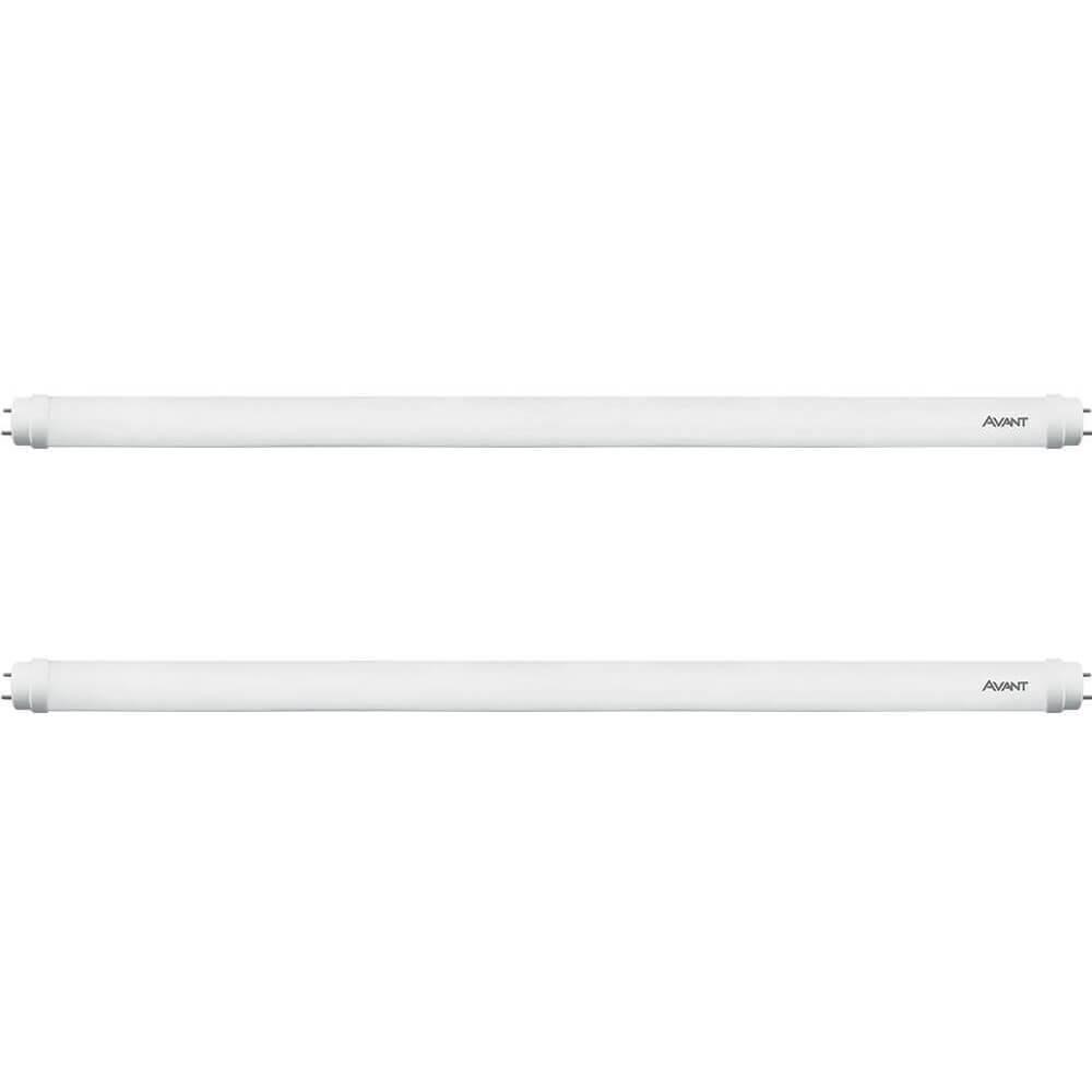 Kit 2 Lâmpadas LED Avant Tubular T8 Branco 9W Bivolt 6500K BR900-B Base G13 - CÓD 335511374