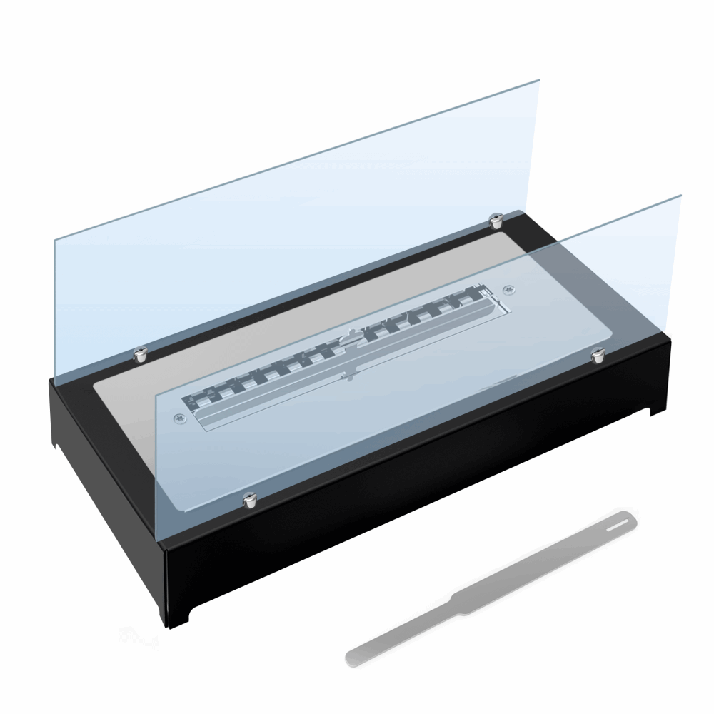 L30 Lareira ecologica completa com vidros 45cm (base de metal)