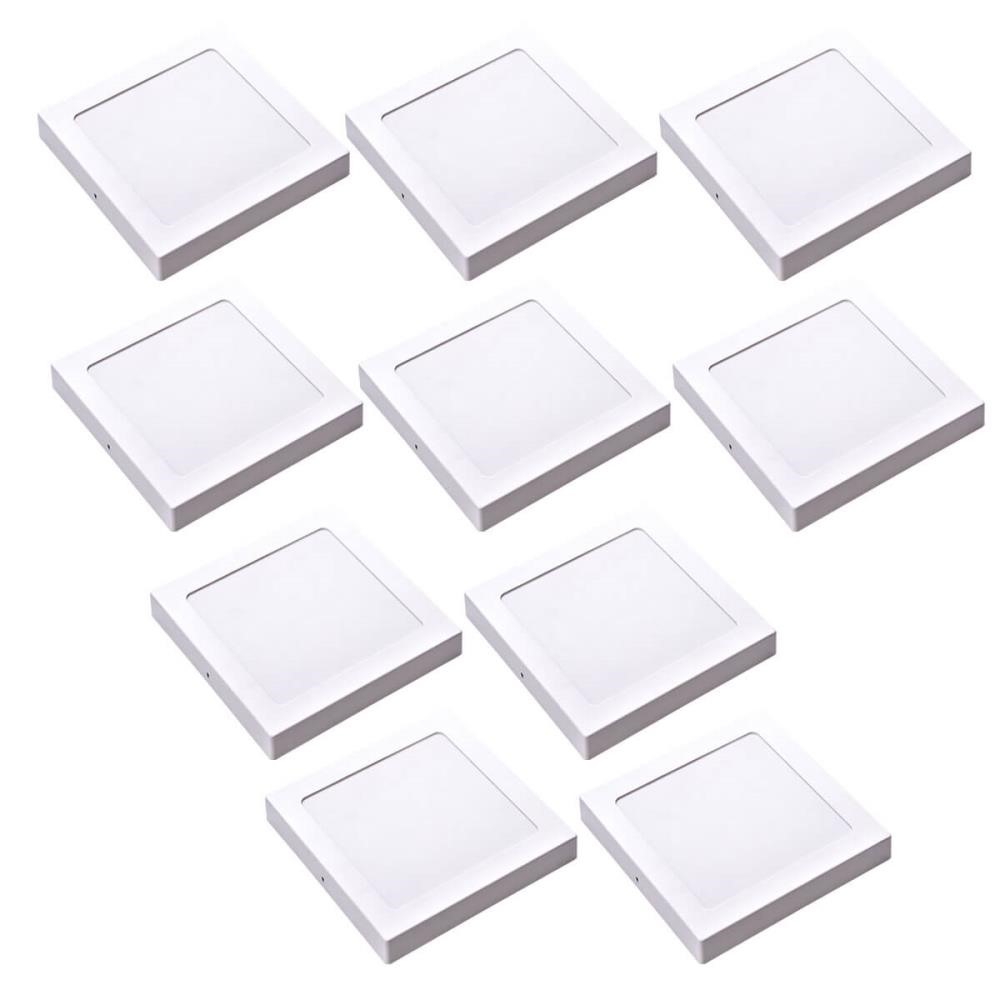 Kit 10 Plafon Painel de Led Avant Pop 24W Branco 6500K 1680 Lúmens Quadrado de Sobrepor 30x30cm Bivolt