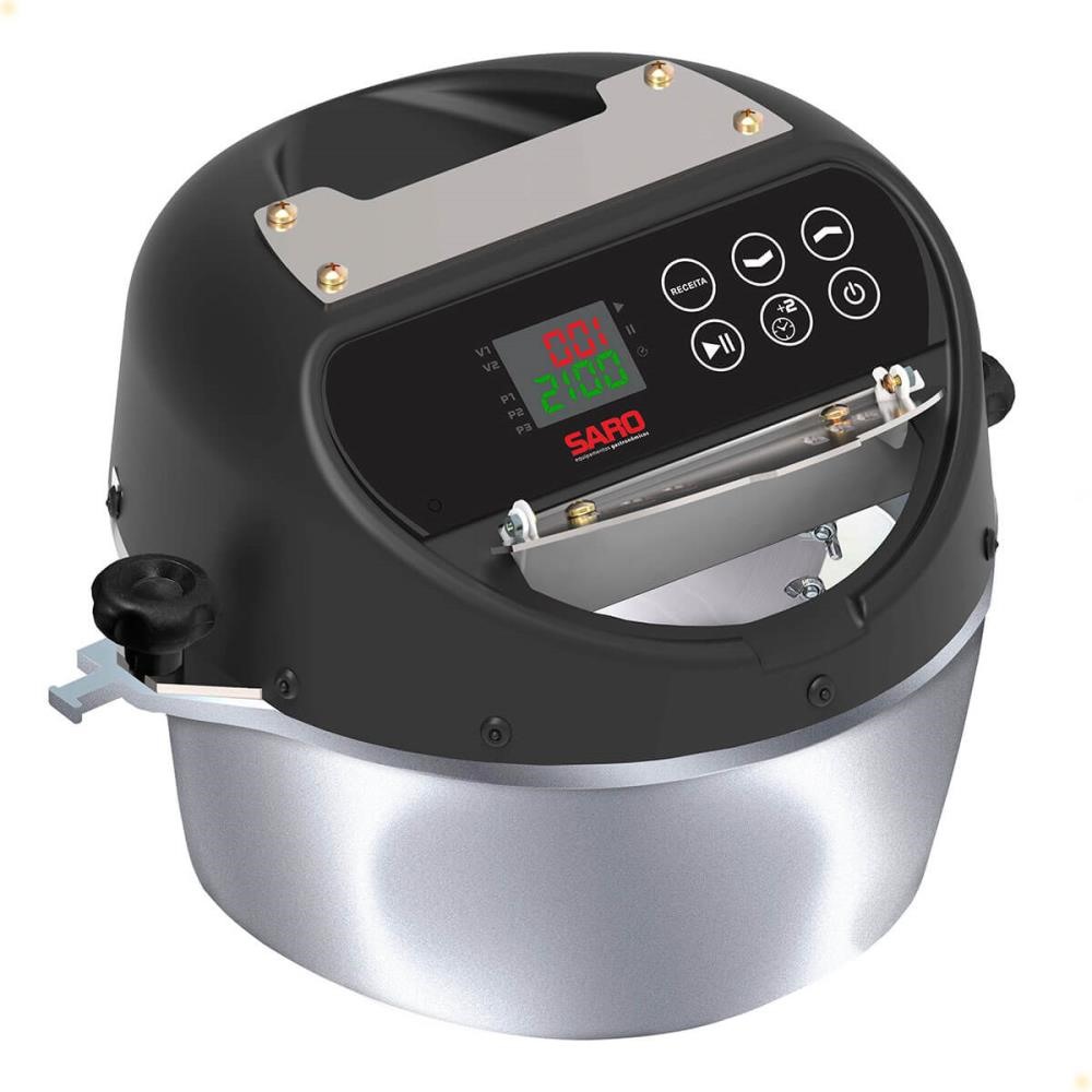 Panela Misturadora Elétrica Inteligente Saro Em Inox 4 Litros Bivolt Digital PA4I