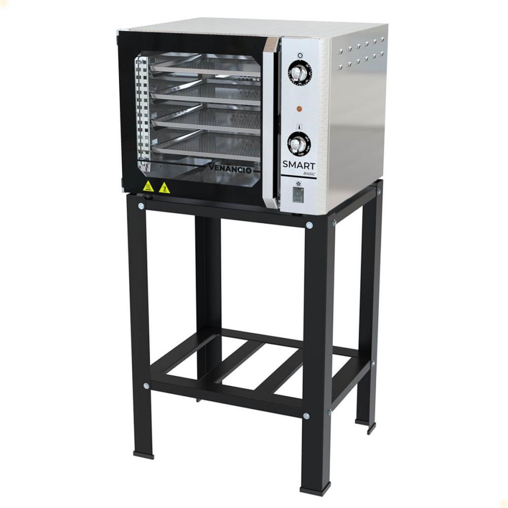 Forno Industrial Convector Venâncio Elétrico Smart Basic 4 Esteiras Inox 127v C/Mesa 56640 + 57429
