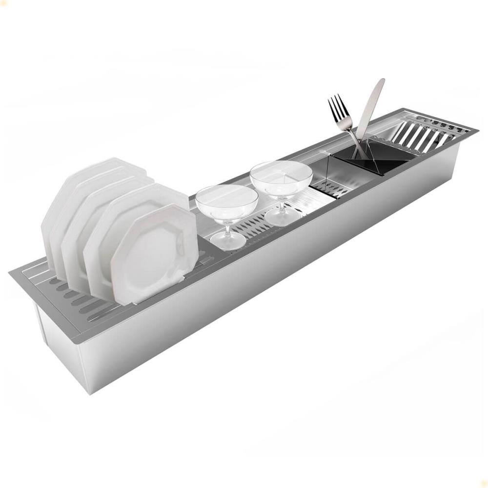 Calha Úmida Organizadora Saro De Embutir Em Inox 90cm Com 5 Módulos CL90