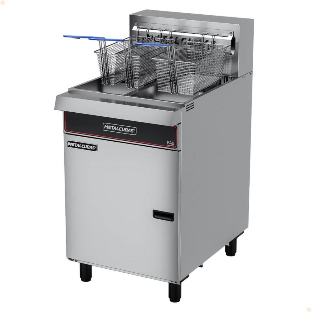 Fritador Industrial Elétrico Metalcubas FAO 3C Duplo Zona Fria Água e Óleo 380V Trifásico 45L
