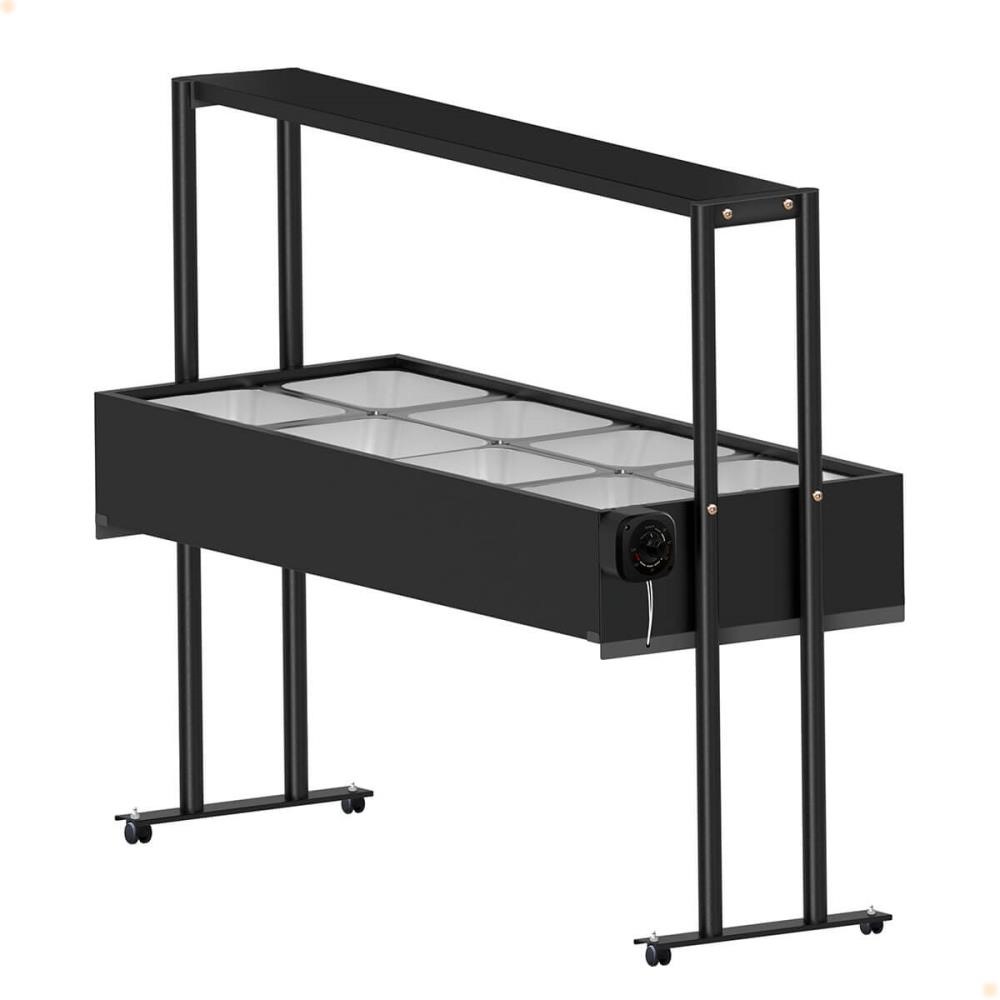 Buffet Térmico Aquecido Saro Inox 8 Cubas Com Tampa 220V Preto BF822