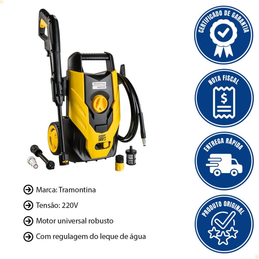 Lavadora de Alta Pressão Master Tramontina 1200W 1500psi Uso Eventual  Mangueira 3m 220V 42546022