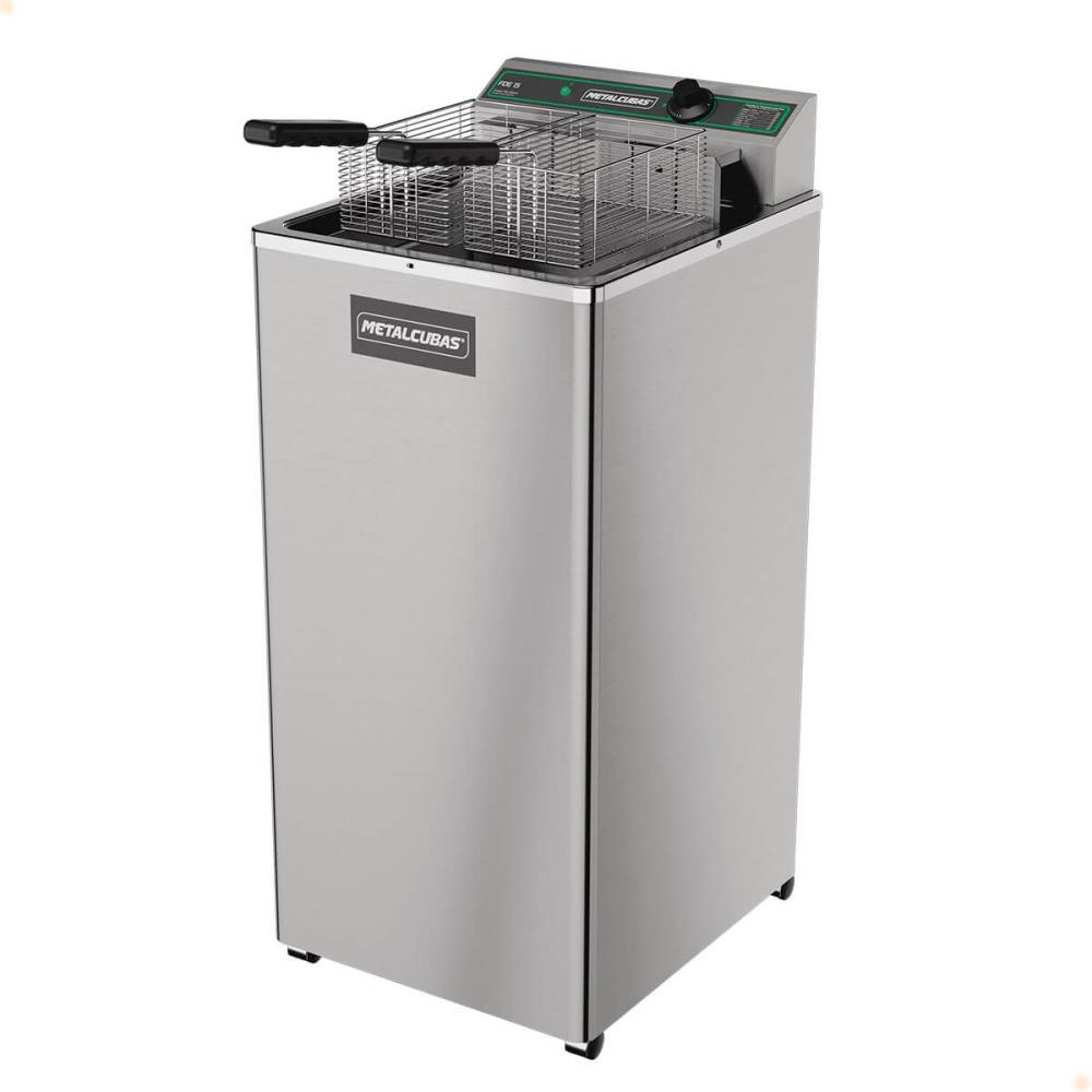 Fritador Industrial Metalcubas FOE15 P Zona Fria de Óleo Elétrico 127V 15 Litros 3100W