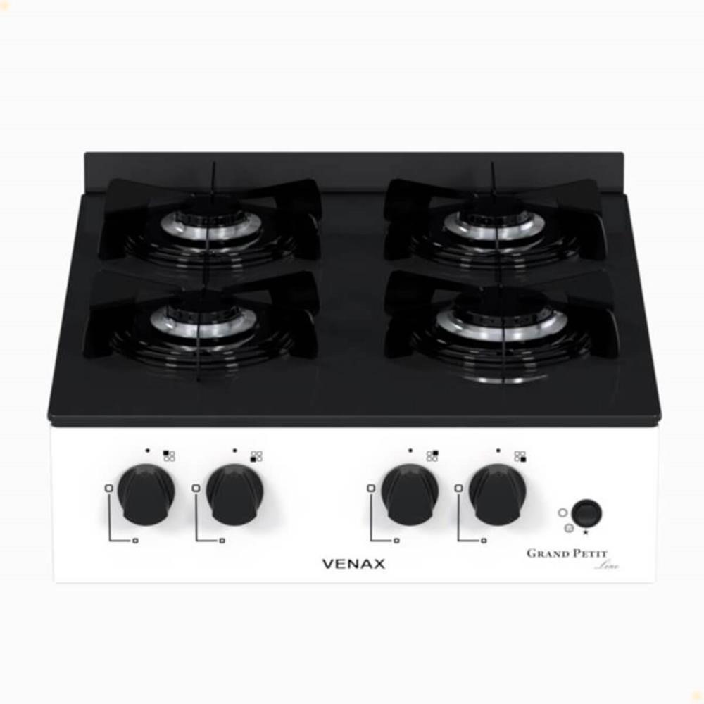 Fogão de Mesa 4 Bocas Venax Grand Petit Line Branco Gás GLP Automático Bivolt 25187