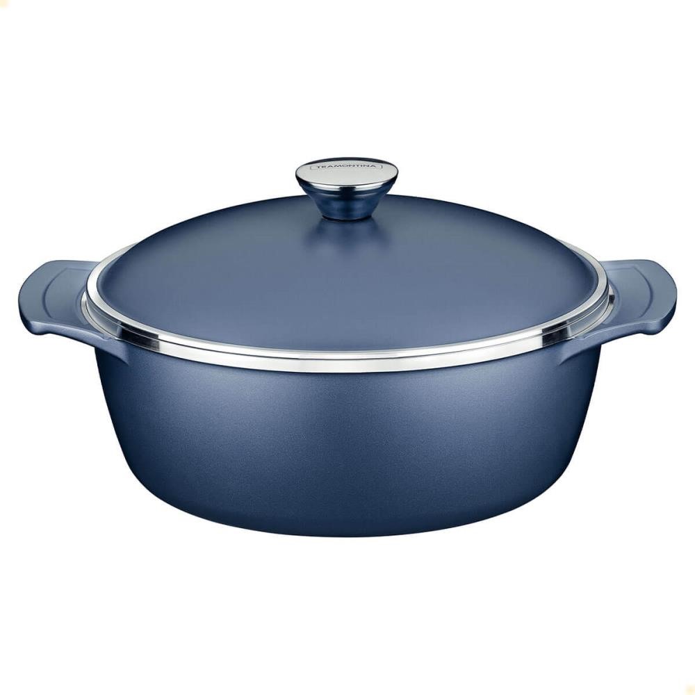 Caçarola Tramontina Lyon Em Alumínio Revestimento Starflon Azul 30 cm 6,8L 20960830