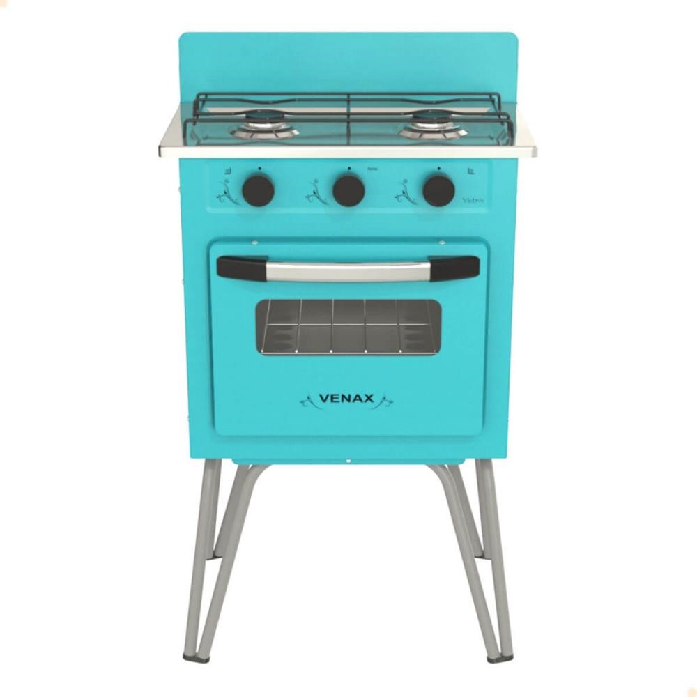 Fogão a Gás Venax Gemini 2 Queimadores Vetro Verde Turquesa GLP 7510