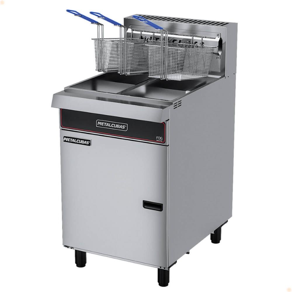 Fritador Industrial A Gás Metalcubas FOG 3C DUPLO Premium Óleo 220V 45L