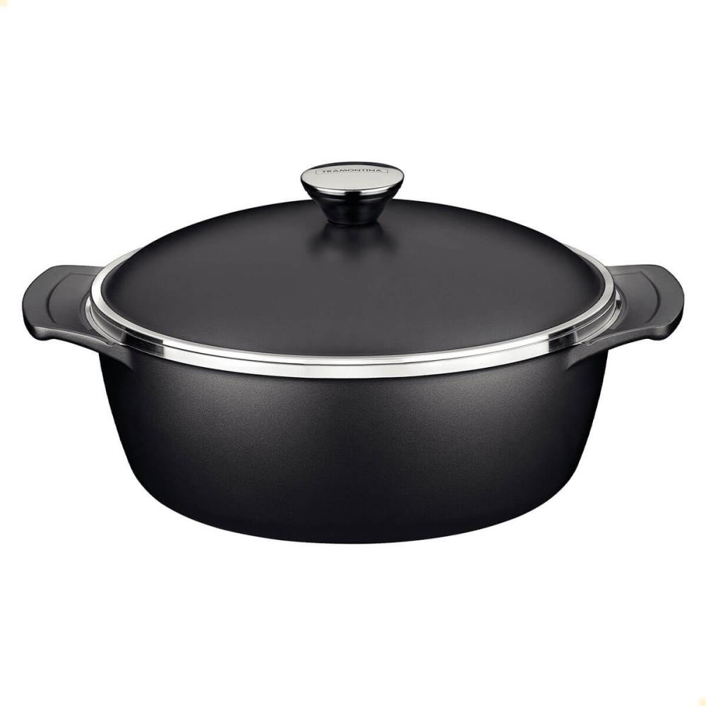 Caçarola Tramontina Lyon Em Alumínio Revestimento Starflon Preto com Tampa 24 cm 3,7L 20960024