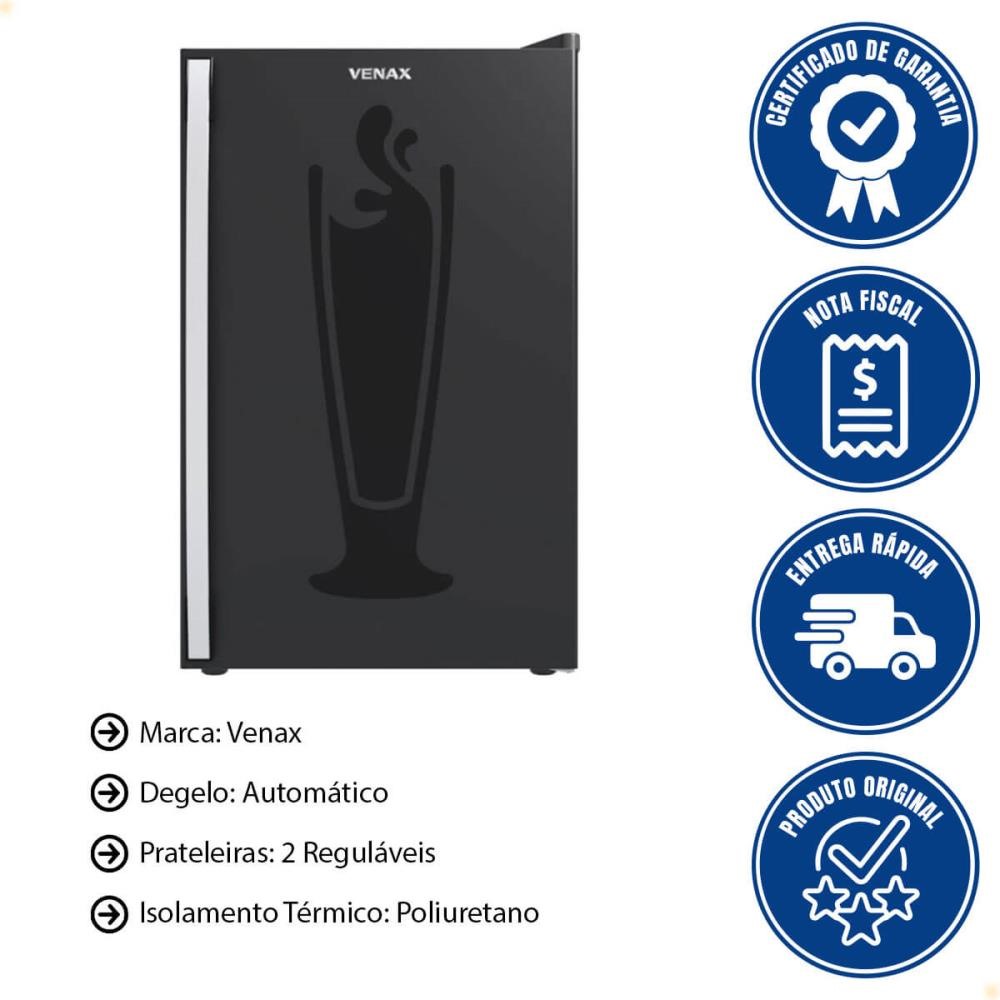 Cervejeira Venax Black 100L 220V com LED Azul - Casa Ativa