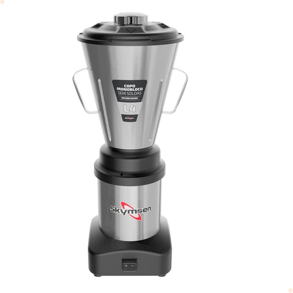 Liquidificador Comercial 4 Litros Skymsen L4 Em Inox com Copo Monobloco em Inox Bivolt